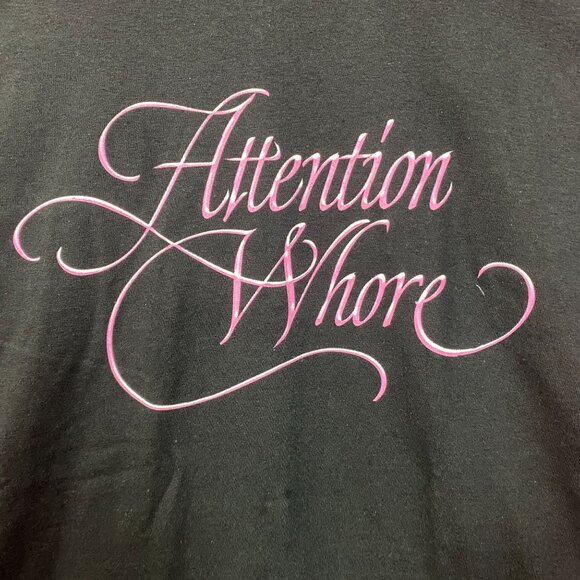 Tove Lo Attention Pink Lettering Black T-Shirt Large - Picture 2 of 4